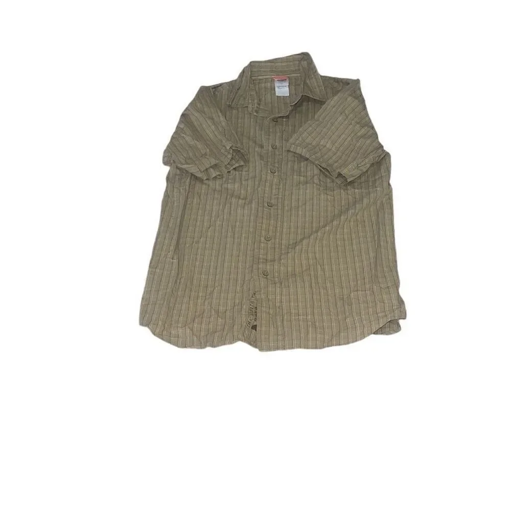 The North Face Men’s Short Sleeve Brown Button Up Shirt Outdoors size S Small